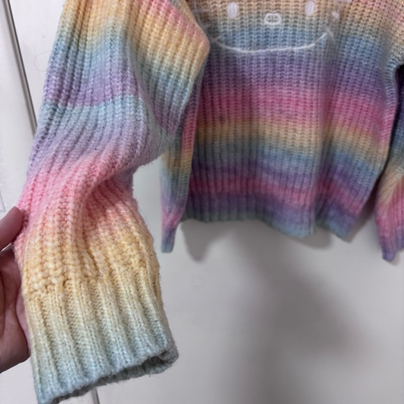 Hello Kitty x Forever 21 Pastel Rainbow Crewneck chunky  Sweater size M - Picture 6 of 13